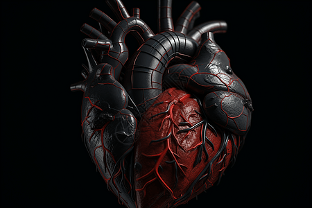一个黑色心脏模型图片