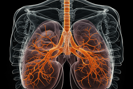 呼吸系统和肺部的插图图片