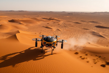 沙漠中的机器无人机图片