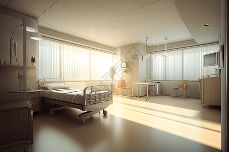 敞亮的医院病房高清图片