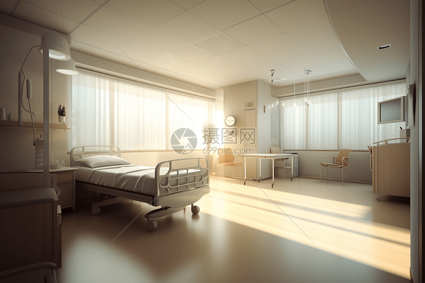 敞亮的医院病房图片