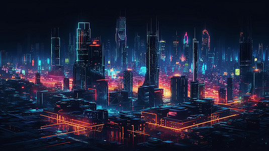 科幻的未来派城市图片