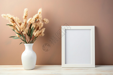 板栗广告家中的花瓶和相框背景