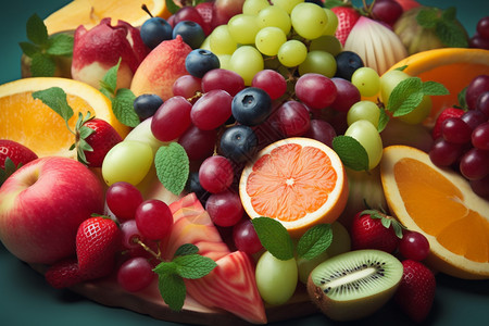 营养丰富的水果背景图片