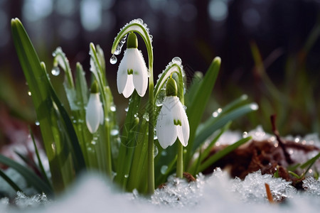 雪花莲春花朵图片