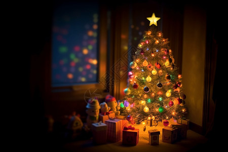 圣诞节的圣诞树装扮背景图片