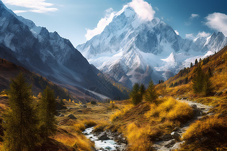 壮观的雪山图片