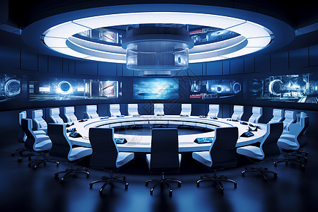 科技会议室计算机虚拟屏高清图片