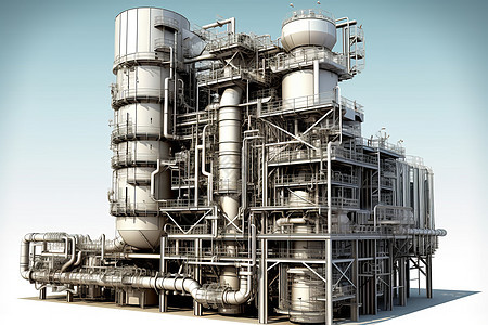 工业炼油厂的排放设备图片