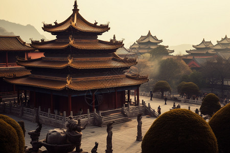 中国特色古建筑背景图片