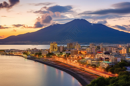 日本鹿儿岛日本的景点鹿儿岛背景