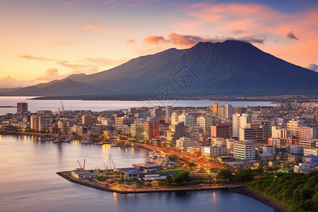 日本灯会日本著名的鹿儿岛背景