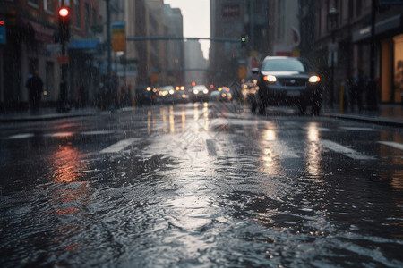 暴雨中前行暴雨中的城市背景