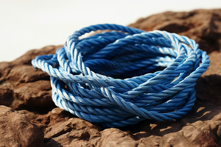 蓝色的绳子尼龙捆绑图片素材