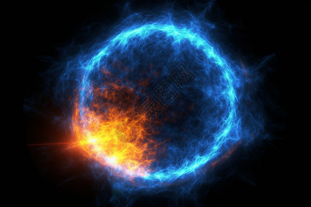 美丽科幻的圆形火球图片