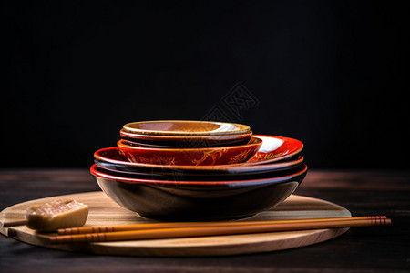 中式风格碗筷图片