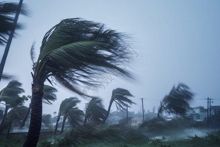 旋风中的棕榈树背景图片