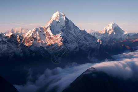 雄伟的冰山顶峰背景图片