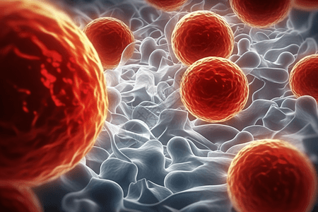 白色淋巴细胞与红色的血细胞图片