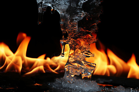 火焰和冰块图片
