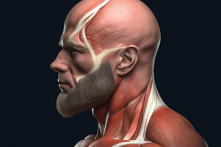 男性肌肉剖面图背景图片