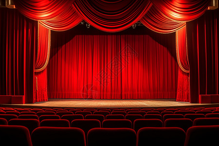 红色的舞台背景图片