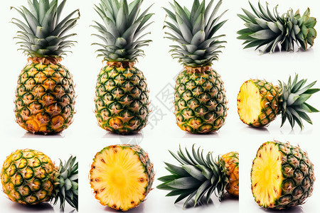 不同角度的菠萝图片