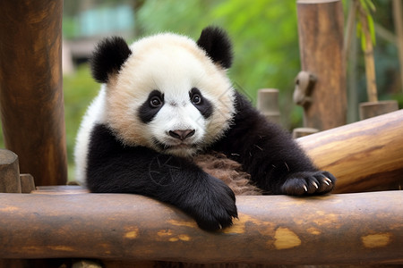 幼小的熊猫背景图片