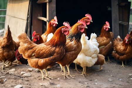 养鸡场的家畜图片