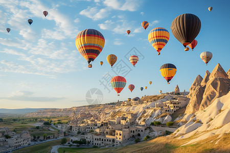土耳其热气球背景图片