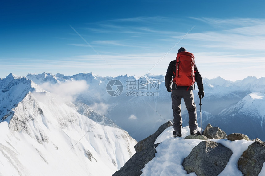 冒险的登山者图片