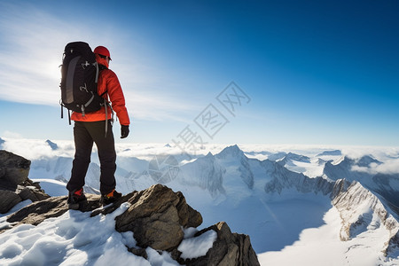 极限运动徒步旅行的男子背景