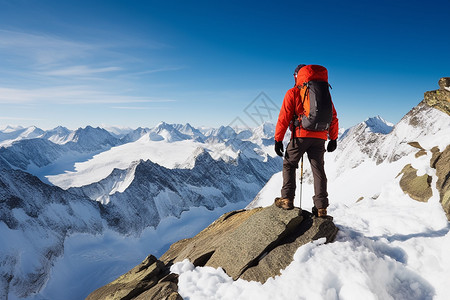 户外登山户外的攀登人员背景