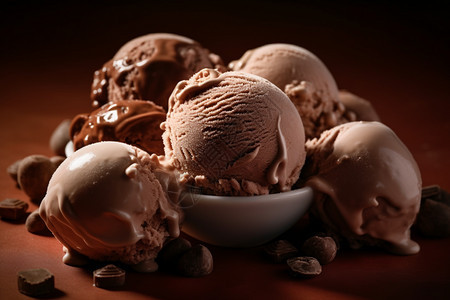 香甜的球形冰淇淋图片
