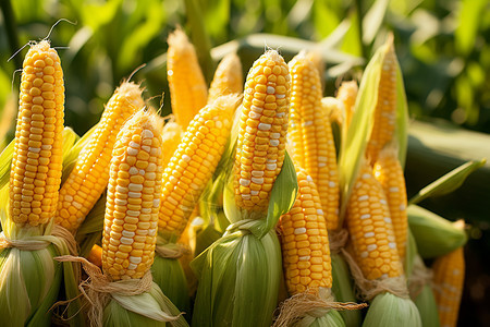 新鲜成熟的玉米背景图片