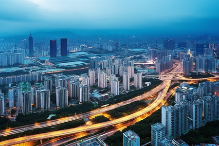 城市高架桥夜景背景图片