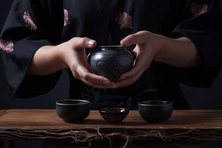 传统东方品茶文化背景图片