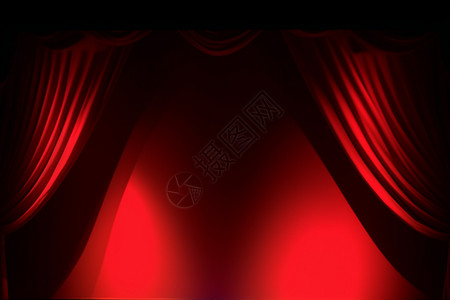 电影院的红色幕布背景图片