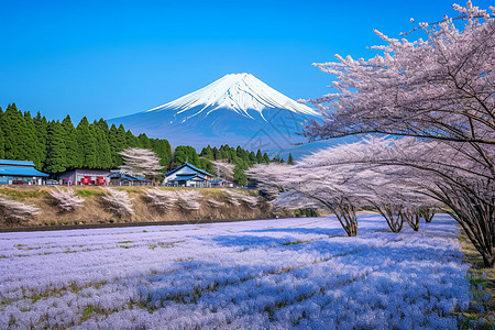 富士山村庄图片