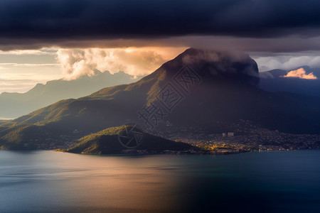 夏季泸沽湖泸沽湖的美丽景观背景