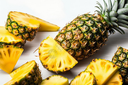热带地区的菠萝水果图片