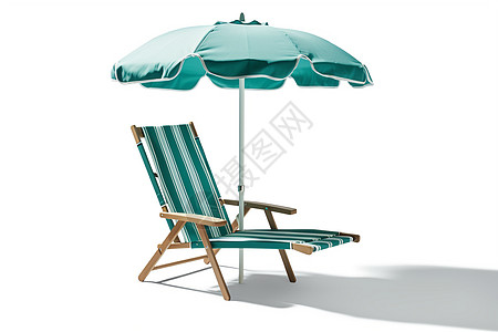 绿色清新的沙滩椅图片