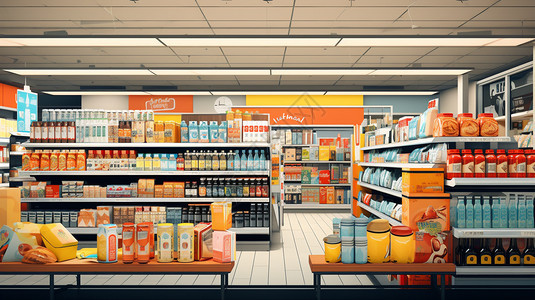 购物超市的货架图片