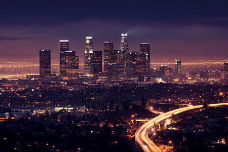 繁华城市的夜景图片