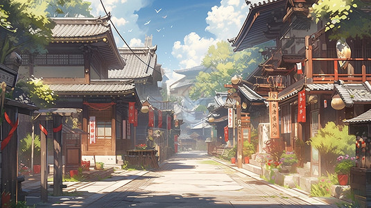 日本街道风景图片