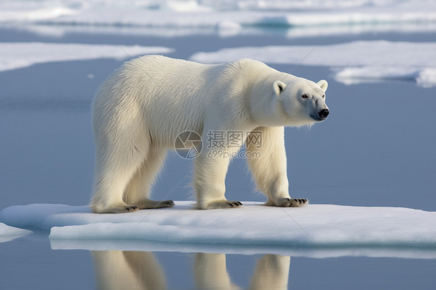 浮冰上的北极熊图片