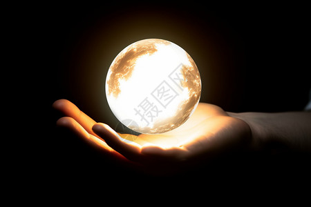 发光的水晶球背景图片