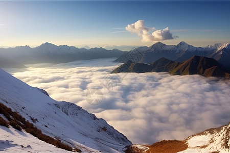 连绵起伏的雪山图片