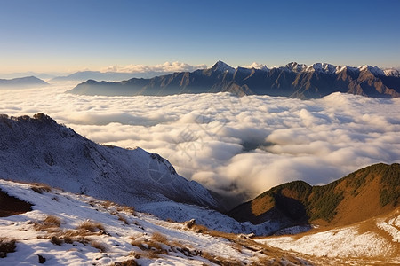 雪山的远景背景图片