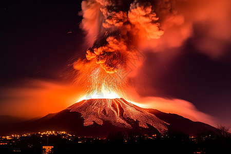 火山爆发图片埃特纳火山爆发背景